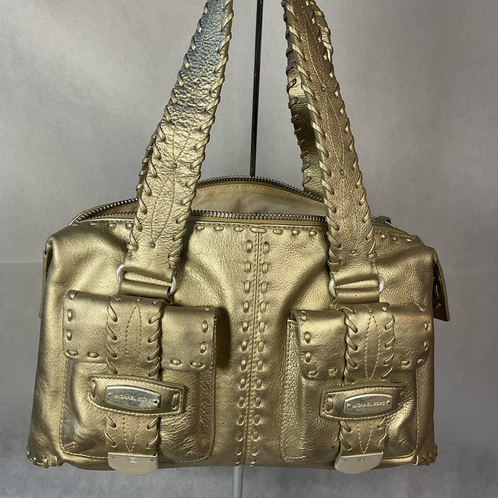 MICHAEL KORS Vintage Metallic Gold Leather Purse